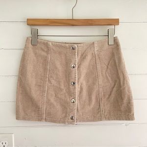 Forever 21 Cream Corduroy Mini Skirt